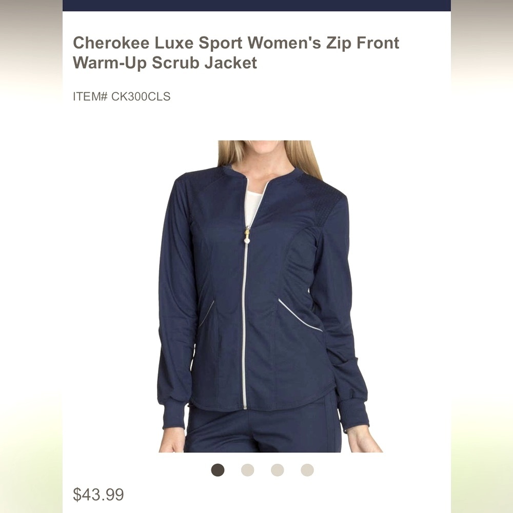 Cherokee Navy Blue Women's Zip Front Jacket